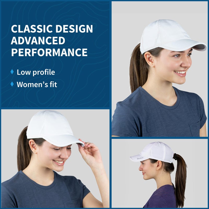 TrailHeads UV Protection Running Hats for Women, 50+ UPF - Summer Hats for Women Baseball Cap - Tennis, Golf, Gym, Workout - White - Image 5